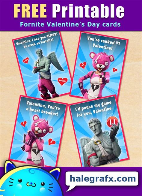 Free Printable Fortnite Valentines Cards